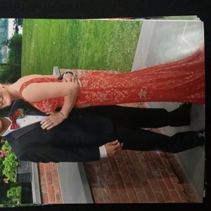 vivacious red Jovani prom dress